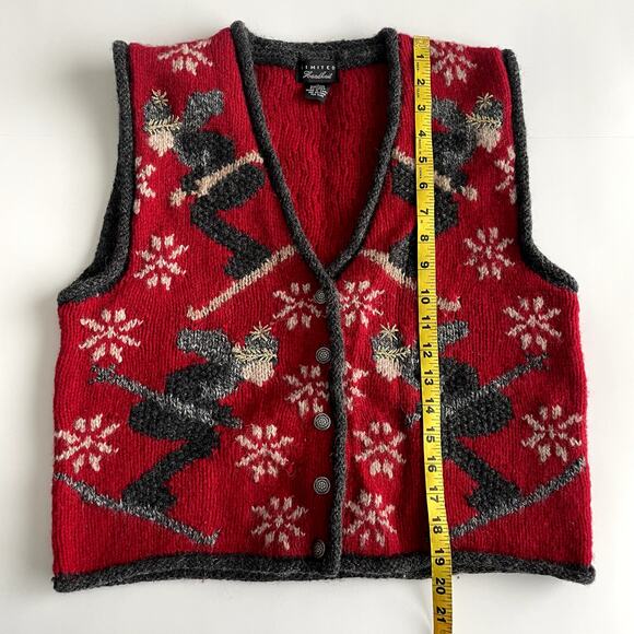 Limited Hand Knit Shetland Wool Sweater Vest Medium Skier vintage - Picture 13 of 13